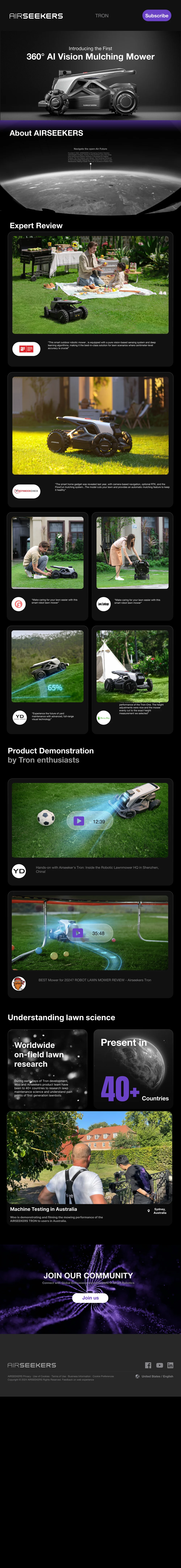 TRON 产品网站完整长页完整界面设计